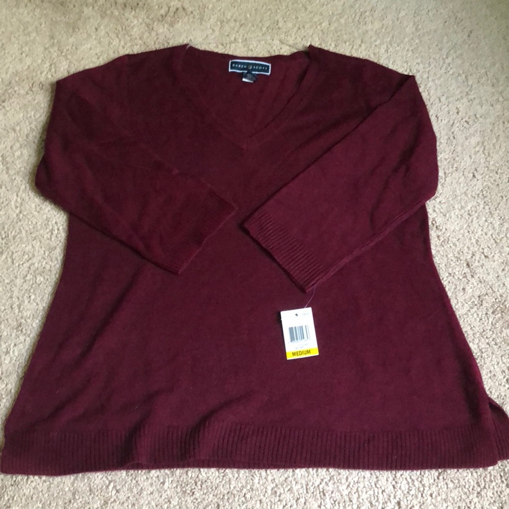 Cranberry v-neck sweater